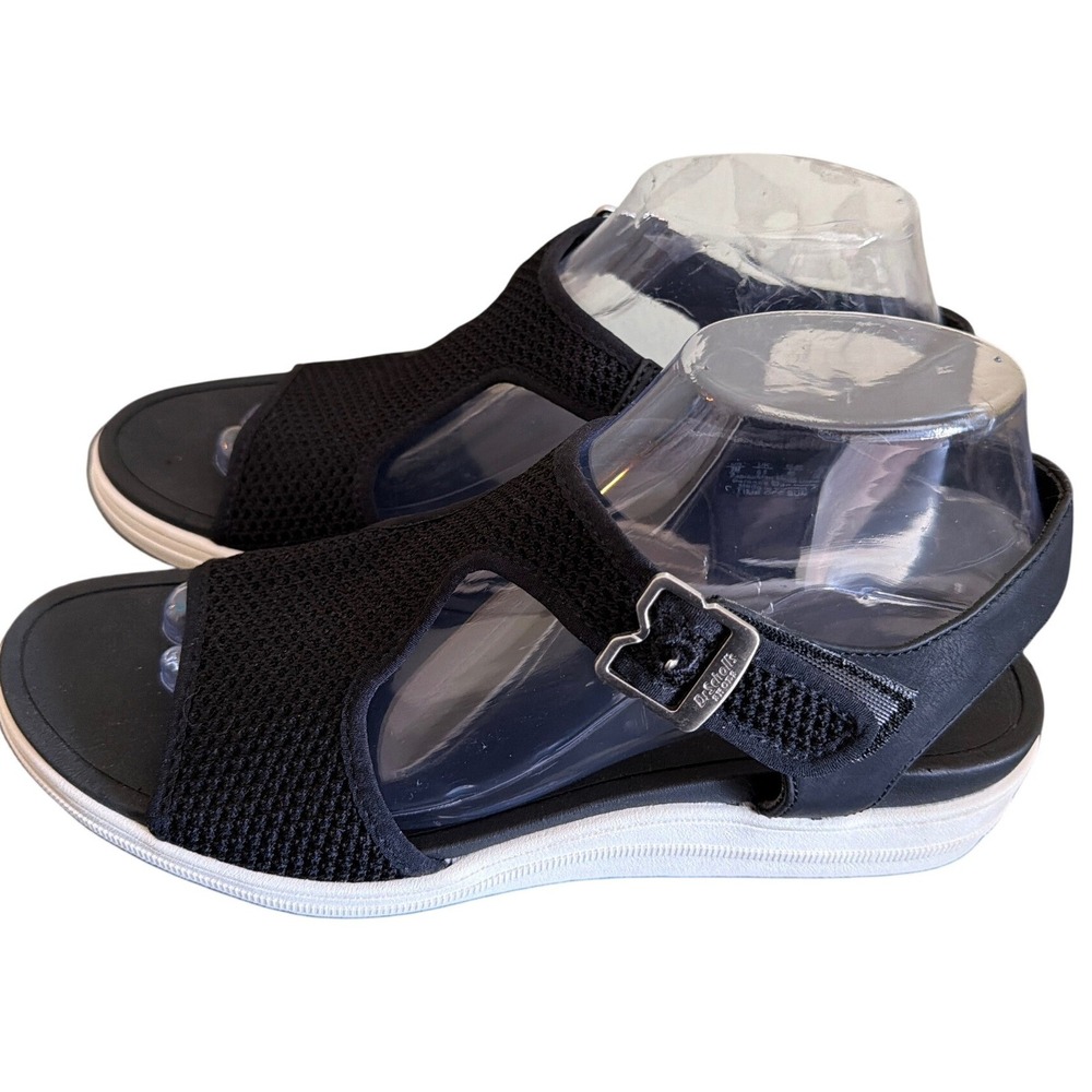 Dr Scholls Time Off Sun Black Knit Sporty Platform Sandals Womens 9M Comfort
